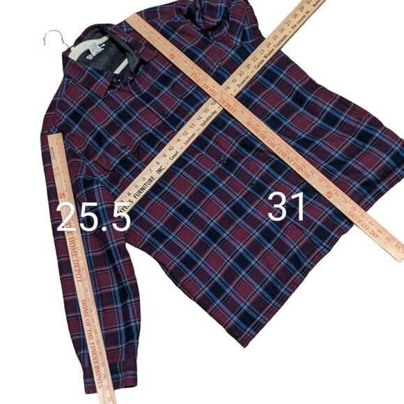 L.L. Bean traditional fit plaid Fleece-Lined Flannel Shirt shacket Cotton L-Reg - Picture 4 of 9